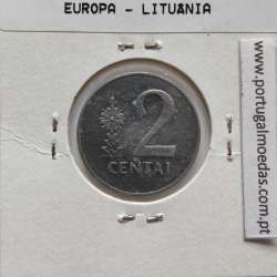 Lituânia 2 Centai 1991 Aluminío, World Coins Lithuania KM 86, coin of 2 centai 1991 Aluminium
