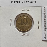 Lituânia 10 Centu 1997 Latão, World Coins Lithuania KM 106, coin of 10 centu 1997 Brass