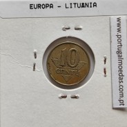 Lituânia 10 Centu 1997 Latão, World Coins Lithuania KM 106, coin of 10 centu 1997 Brass