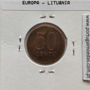 Lituânia 50 Centu 1991 Bronze, World Coins Lithuania KM 90, coin of 50 centu 1991 bronze