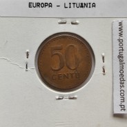 Lituânia 50 Centu 1991 Bronze, World Coins Lithuania KM 90, coin of 50 centu 1991 bronze
