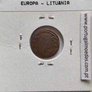 Lituânia Schilling 1665 cobre Johann Casimir, World Coins Lithuania KM 50, coin of Schilling 1665 copper Johann Casimir