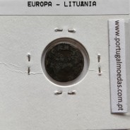 Lituânia Schilling 1666 cobre Johann Casimir, World Coins Lithuania KM 50, coin of Schilling 1666 copper Johann Casimir