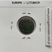 Lituânia Schilling 1666 cobre Johann Casimir, World Coins Lithuania KM 50, coin of Schilling 1666 copper Johann Casimir