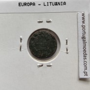 Lituânia Schilling 1666 cobre Johann Casimir, World Coins Lithuania KM 50, coin of Schilling 1666 copper Johann Casimir