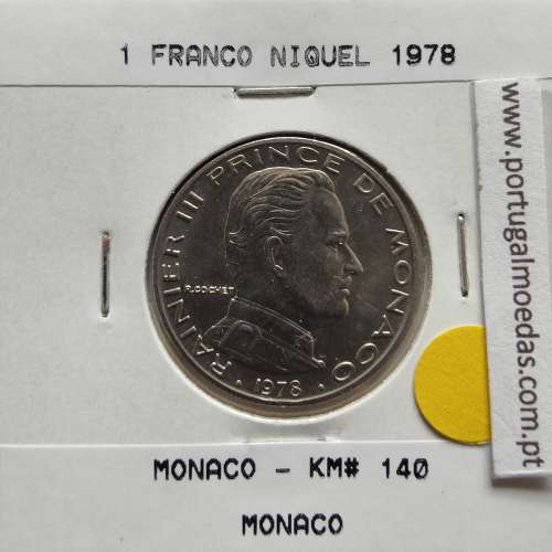 Mónaco 1 Franco 1978 Níquel, World Coins Monaco KM 140, coin 1 Franc 1978 Nickel
