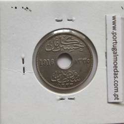 Egito 5 milésimos 1916 - 1335 Cupro-Niquel,  Egypt coin of 5 milliemes 1916 - 1335 Copper-Nickel, World Coins Egypt KM 315