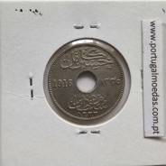 Egito 5 milésimos 1916 - 1335 Cupro-Niquel,  Egypt coin of 5 milliemes 1916 - 1335 Copper-Nickel, World Coins Egypt KM 315