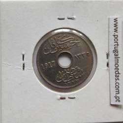Egito 5 milésimos 1917 - 1335 Cupro-Niquel,  Egypt coin of 5 milliemes 1917 - 1335 Copper-Nickel, World Coins Egypt KM 315