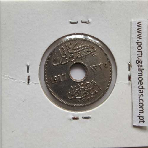 Egito 5 milésimos 1917 - 1335 Cupro-Niquel,  Egypt coin of 5 milliemes 1917 - 1335 Copper-Nickel, World Coins Egypt KM 315