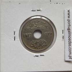 Egito 5 milésimos 1917 - 1335 Cupro-Niquel,  Egypt coin of 5 milliemes 1917 - 1335 Copper-Nickel, World Coins Egypt KM 315