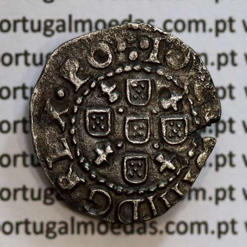 Meio Tostão prata 1641 de D. João IV, Inédito, no anverso pontos por baixo da Flor de Lis, ✤IOANNES IIII DG REX.PO, Muito Rara