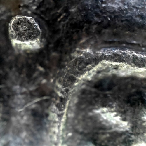 Meio Tostão prata 1641 de D. João IV, Inédito, no anverso pontos por baixo da Flor de Lis, ✤IOANNES IIII DG REX.PO, Muito Rara