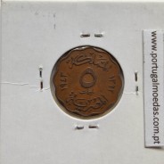 Egito 5 milésimos 1943 - 1362 Bronze,  Egypt coin of 5 milliemes 1943 - 1362 Bronze, World Coins Egypt KM 360