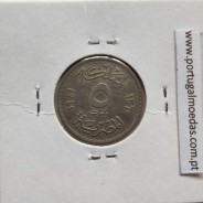 Egito 5 milésimos 1941 - 1360 Cupro-Niquel,  Egypt coin of 5 milliemes 1941 - 1360 Copper-Nickel, World Coins Egypt KM 363