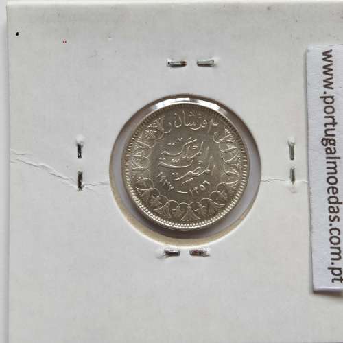 Egito 2 Piastras 1937 - 1356 Prata,  Egypt coin of 2 piastres 1937 - 1356 Silver, World Coins Egypt KM 365