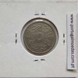 Egito 5 milésimos 1924 - 1342 Cupro-Niquel,  Egypt coin of 5 milliemes 1924 - 1342 Copper-Nickel, World Coins Egypt KM 333