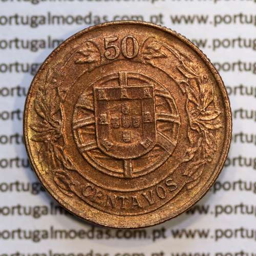 50 Centavos 1926 Bronze-Alumínio, $50 centavos 1926 Alumínio-Bronze Republica Portuguesa, (Bela), World Coins Portugal  KM 575