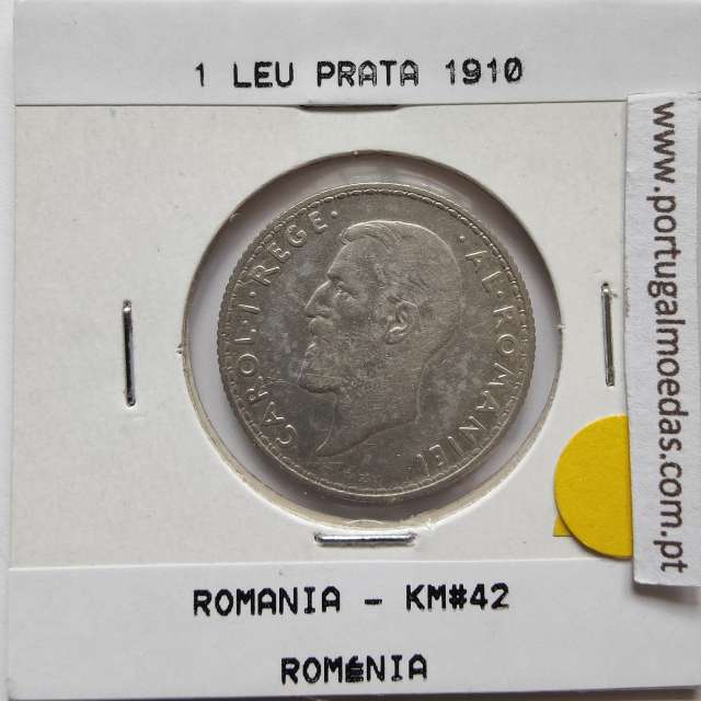 Roménia 1 Leu 1910 prata, World Coins Romania KM 42, coin of 1 leu 1910 Silver