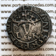 Portugal silver coin Vintém of  D. João III 1521-1557, 20 reais, "LyR", Legend: ⵘ IOANES•3•R:PORTVGALI / ⵘ IOANES•3•R:PORTVGALI