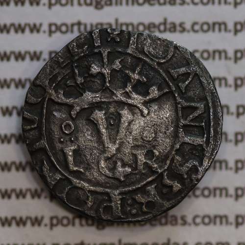 Portugal silver coin Vintém of  D. João III 1521-1557, 20 reais, "LyR", Legend: ⵘ IOANES•3•R:PORTVGALI / ⵘ IOANES•3•R:PORTVGALI