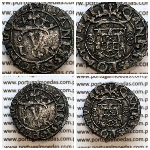 Portugal silver coin Vintém of  D. João III 1521-1557, 20 reais, "LyR", Legend: ⵘ IOANES•3•R:PORTVGALI / ⵘ IOANES•3•R:PORTVGALI
