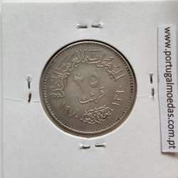 Egito 25 Piastras 1970 - 1390 Prata,  Egypt coin of 25 piastres 1970 - 1390 Silver, World Coins Egypt KM 422