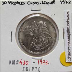 Egito 10 Piastras 1972 - 1392 Cupro-Niquel,  Egypt coin of 10 piastres 1972 - 1392 Copper-Nickel, World Coins Egypt KM 430