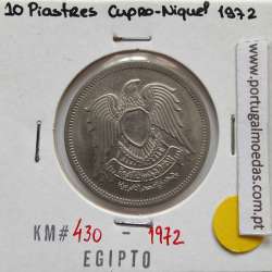 Egito 10 Piastras 1972 - 1392 Cupro-Niquel,  Egypt coin of 10 piastres 1972 - 1392 Copper-Nickel, World Coins Egypt KM 430