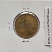 Egito 5 Piastras 1984 - 1404 Bronze-Aluminio,  Egypt coin of 5 piastres 1984 - 1404 Aluminium-bronze, World Coins Egypt KM 555.2
