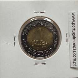 Egito 1 Libra 2007 - 1428 Bimetálica,  Egypt coin of 1 Pound 2007 - 1428 Bimetallic, World Coins Egypt KM 940a