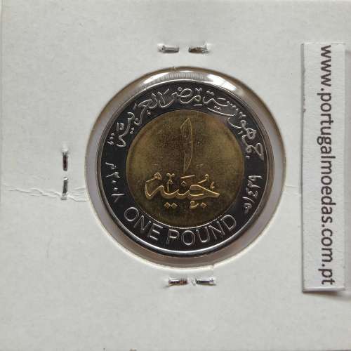 Egito 1 Libra 2008 - 1429 Bimetálica,  Egypt coin of 1 Pound 2008 - 1429 Bimetallic, World Coins Egypt KM 940a