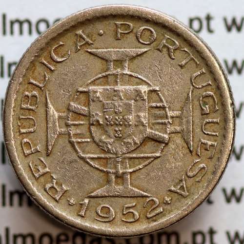 Macau coin 50 Avos 1952 with Medal Alignment ↑↑ error, Very Rare, less than 5 coins of this error are known to exist