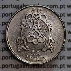 Macau 1 Pataca 1984 Cuproníquel, (Singapore Mint), Ex-Colónia Macau, (MBC+/Bela-), World Coins Macao KM23.1