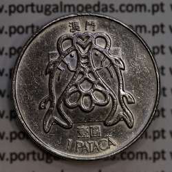 Macau 1 Pataca 1984 Cuproníquel, (Singapore Mint), Ex-Colónia Macau, (MBC+), World Coins Macao KM23.1