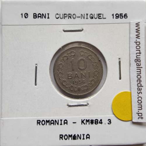 Roménia 10 Bani 1956 cupro-níquel, World Coins Romania KM 84.3, coin of 10 bani 1956 Copper-nickel