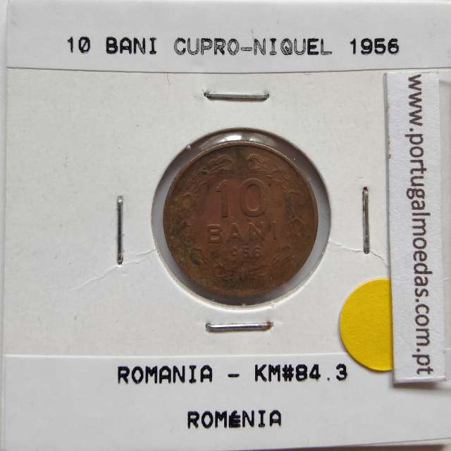 Roménia 10 Bani 1956 cupro-níquel, World Coins Romania KM 84.3, coin of 10 bani 1956 Copper-nickel