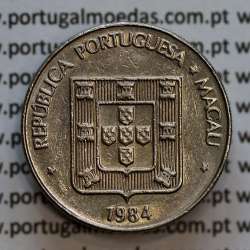 Macau 1 Pataca 1984 Cuproníquel, (Singapore Mint), Ex-Colónia Macau, (MBC+), World Coins Macao KM23.1 Macau 1 Pataca 1984 Cuproníquel, (Singapore Mint), Ex-Colónia Macau, (MBC+), World Coins Macao KM23.1