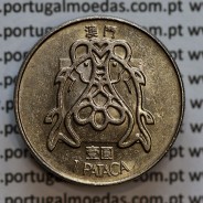Macau 1 Pataca 1984 Cuproníquel, (Singapore Mint), Ex-Colónia Macau, (MBC+), World Coins Macao KM23.1