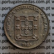 Macau 1 Pataca 1985 Cuproníquel, (Singapore Mint), (MBC+/Bela-), Ex-Colónia Macau, World Coins Macao KM 23.1