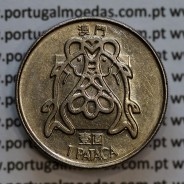 Macau 1 Pataca 1984 Cuproníquel, (Singapore Mint), Ex-Colónia Macau, (MBC+), World Coins Macao KM23.1