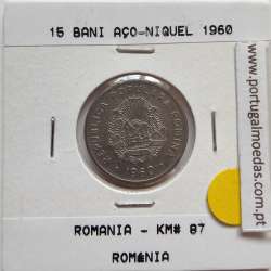 Roménia 15 Bani 1960 Aço-níquel, World Coins Romania KM 87, coin of 15 bani 1960 Nickel clad steel