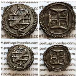 Vintém Prata D. João V (1706-1750), esfera armilar grande encimada por duas ponteiras ovais, (Bela+),  World Coins KM330