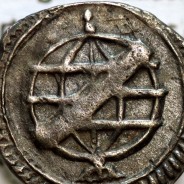 Portugal, silver coin of Vintém "20 Réis" of D. João V (1706-1750), Obverse large armillary sphere surmounted by two oval points