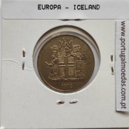 Islândia 1 Króna 1973 Latão-níquel, World Coins Iceland KM 12, coin of 1 króna 1973 Nickel brass