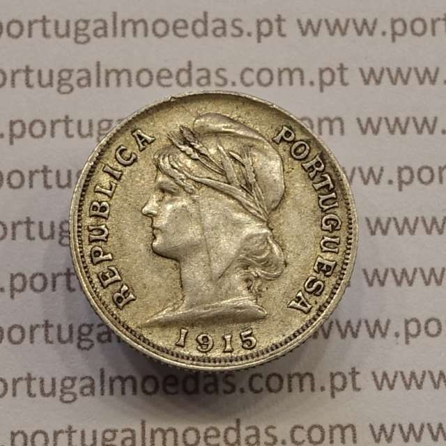 MOEDA DE DEZ CENTAVOS (10 CENTAVOS) PRATA 1915 MBC+