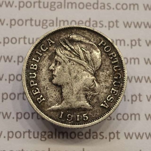 MOEDA DE DEZ CENTAVOS (10 CENTAVOS) PRATA 1915 MBC