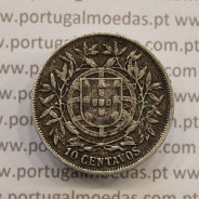 MOEDA DE DEZ CENTAVOS (10 CENTAVOS) PRATA 1915 MBC