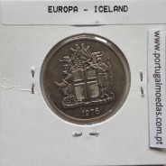 Islândia 10 Krónur 1976 Cupro-níquel, World Coins Iceland KM 15, coin of 10 krónur 1976 Copper-nickel