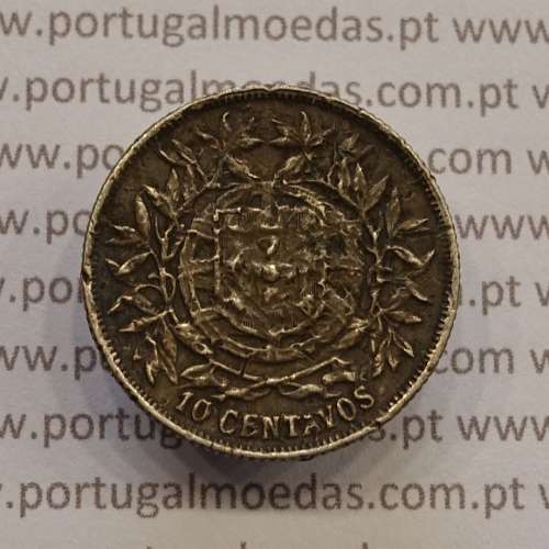 MOEDA DE DEZ CENTAVOS (10 CENTAVOS) PRATA 1915 BC-/REG